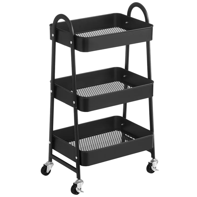Kitchen Trolley: 3-Tier Rolling, Metal Kitchen Storage Trolley 