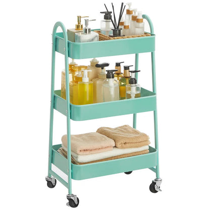 Kitchen Trolley: 3-Tier Rolling, Metal Kitchen Storage Trolley 