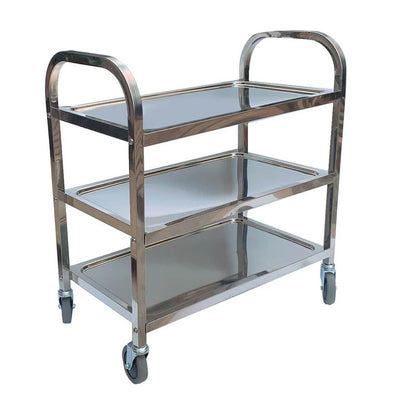 Kitchen Trolley: 30'' Rolling Stainless Steel Cart