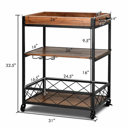 Kitchen Trolley: 31'' Kitchen Cart