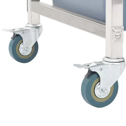 Kitchen Trolley: 34.25'' Stainless Steel Kitchen Cart with Locking Wheels