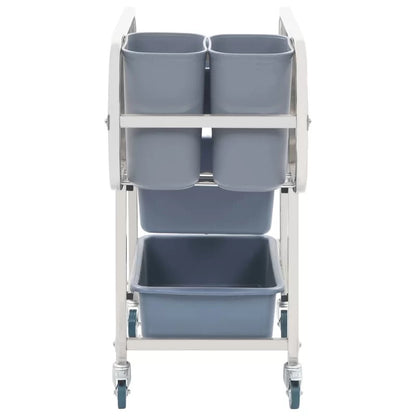 Kitchen Trolley: 34.25'' Stainless Steel Kitchen Cart with Locking Wheels