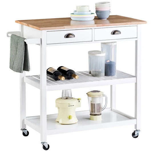 Kitchen Trolley: 34'' Solid Kitchen Cart