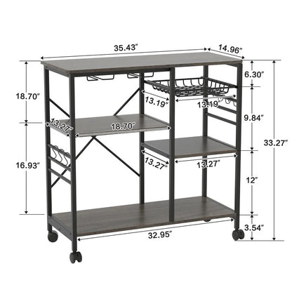 Kitchen Trolley: 35.43'' Standard Kitchen Cart