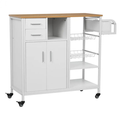Kitchen Trolley: 35.4''Wooden Kitchen Craft
