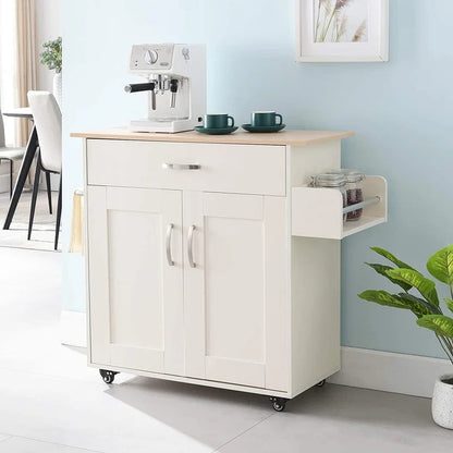 Kitchen Trolley: 35.4'' with Locking Wheels