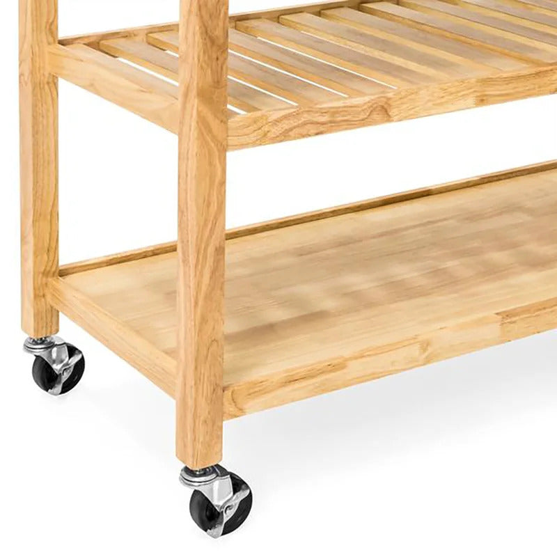 Kitchen Trolley: 44'' Kitchen Cart with Stainless Steel Top and Locking Wheels
