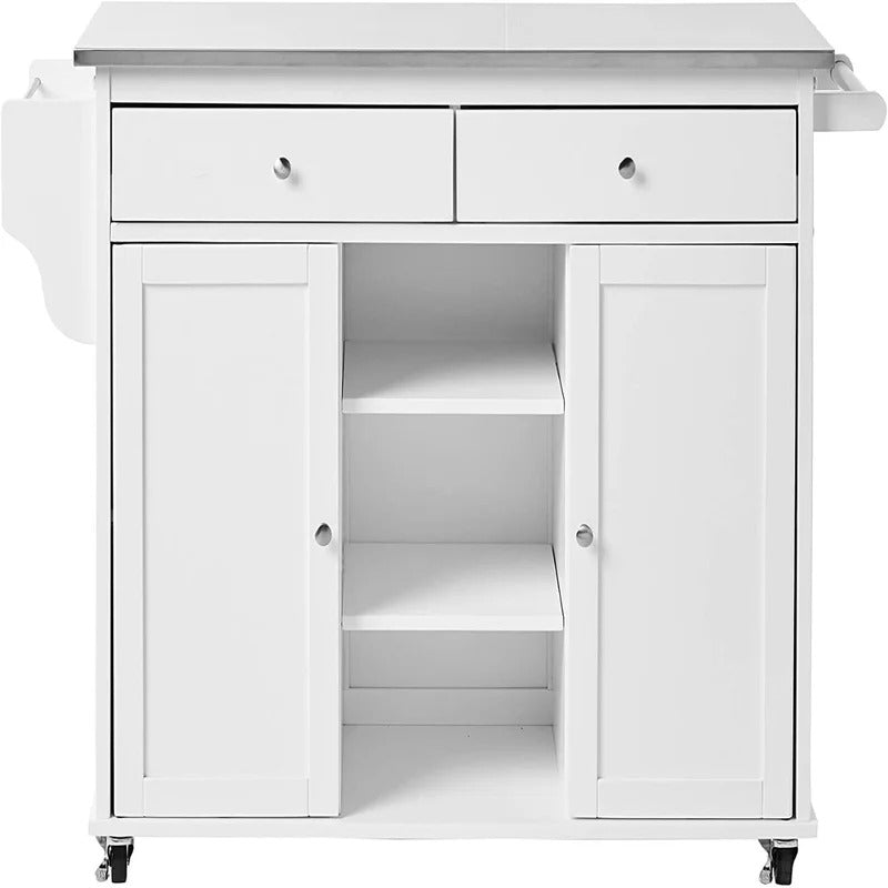 Kitchen Trolley: 47'' Kitchen Cart with Locking Wheels