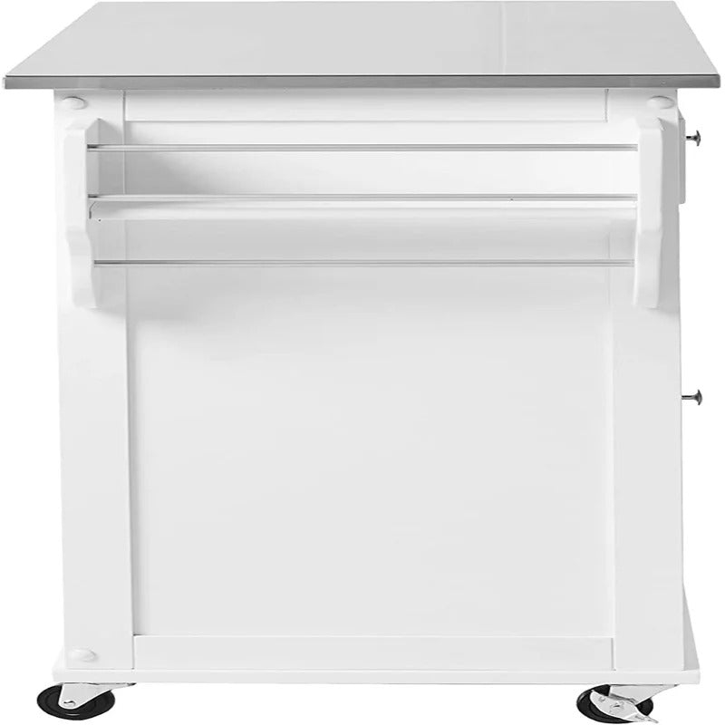 Kitchen Trolley: 47'' Kitchen Cart with Locking Wheels
