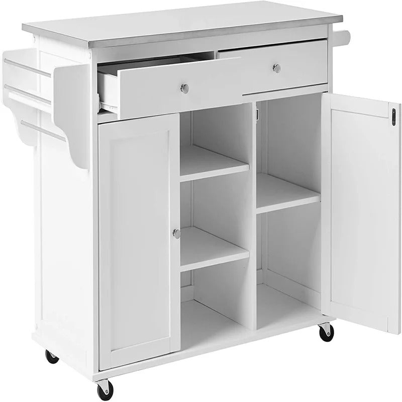 Kitchen Trolley: 47'' Kitchen Cart with Locking Wheels