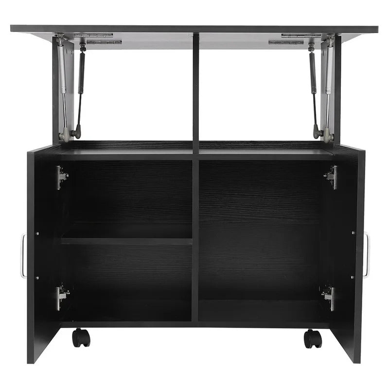Kitchen Trolley: Black Wheeled Kitchen Trolley