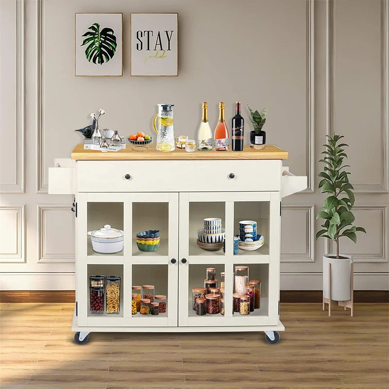 Kitchen Trolley: Large Storage Trolley Cart With Cabinet