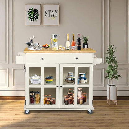 Kitchen Trolley: Large Storage Trolley Cart With Cabinet