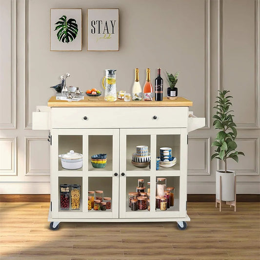 Kitchen Trolley: Large Storage Trolley Cart With Cabinet