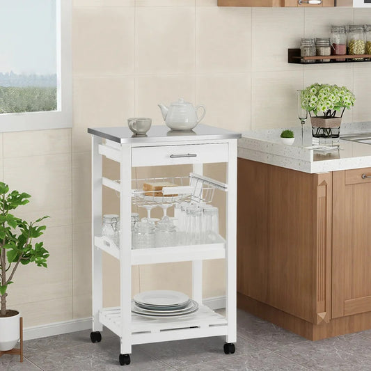 Kitchen Trolley: Rolling Kitchen Trolley Storage Basket And Drawers Cart