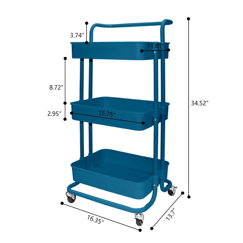 Kitchen Trolley: Trolley Kitchen Cart with Wheels 3 Layers