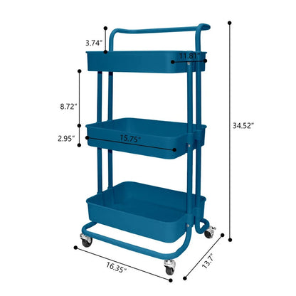 Kitchen Trolley: Trolley Kitchen Cart with Wheels 3 Layers