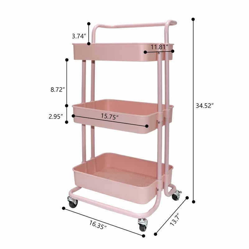 Kitchen Trolley: Trolley Kitchen Cart with Wheels 3 Layers