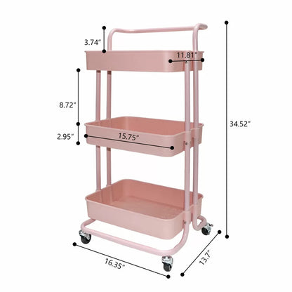 Kitchen Trolley: Trolley Kitchen Cart with Wheels 3 Layers
