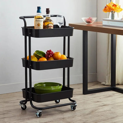 Kitchen Trolley: Trolley Kitchen Cart with Wheels 3 Layers