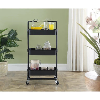 Kitchen Trolley: Trolley Kitchen Cart with Wheels 3 Layers
