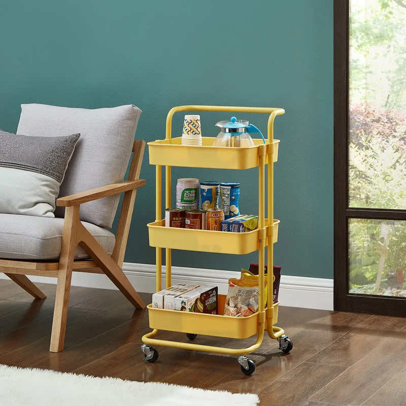 Kitchen Trolley: Trolley Kitchen Cart with Wheels 3 Layers