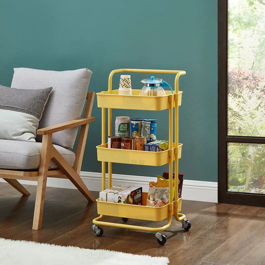 Kitchen Trolley: Trolley Kitchen Cart with Wheels 3 Layers