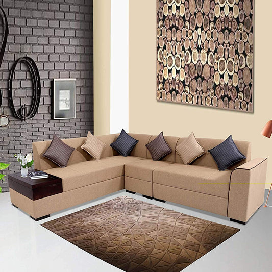 L Shape Sofa Set- Rome 6 Seater Fabric Sofa Set