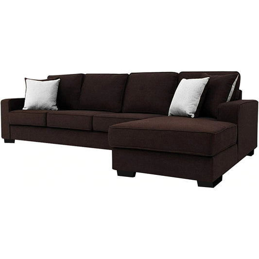 L Shape Sofa Set:-Vernon Fabric Sofa Set (Brown)