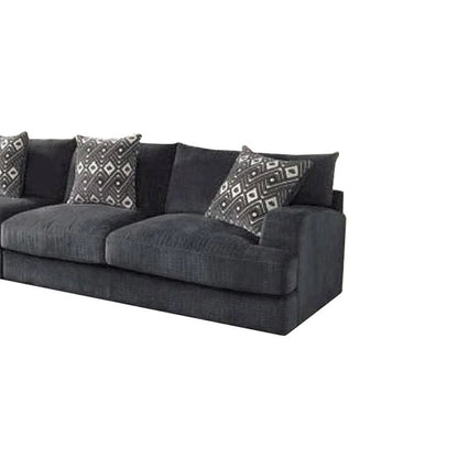 L Shape Sofa Set: 117" Wide Modular Corner Sectional 6 Seater Sofa 