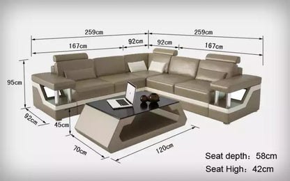 L Shape Sofa Set:- Fully Customizable Leatherette Sofa Set, Standard Size