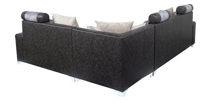 L Shape Sofa Set: GREY Sectional Fabric Sofa Set