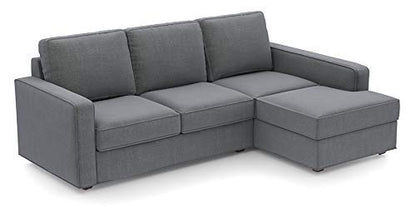 L Shape Sofa Set:- Hardwood Lounger Fabric Sofa Set ( Dark Grey)