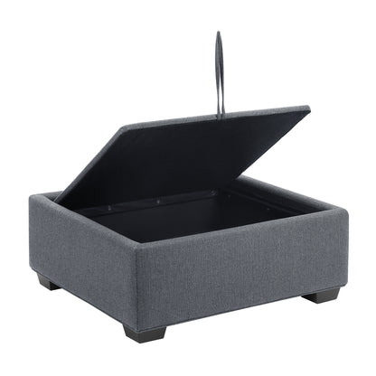 L Shape Sofa Set:- Hardwood Lounger Fabric Sofa Set ( Dark Grey)