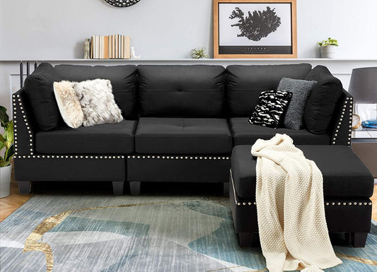 L Shape Sofa Set: L-Shaped Couch with Reversible Chaise