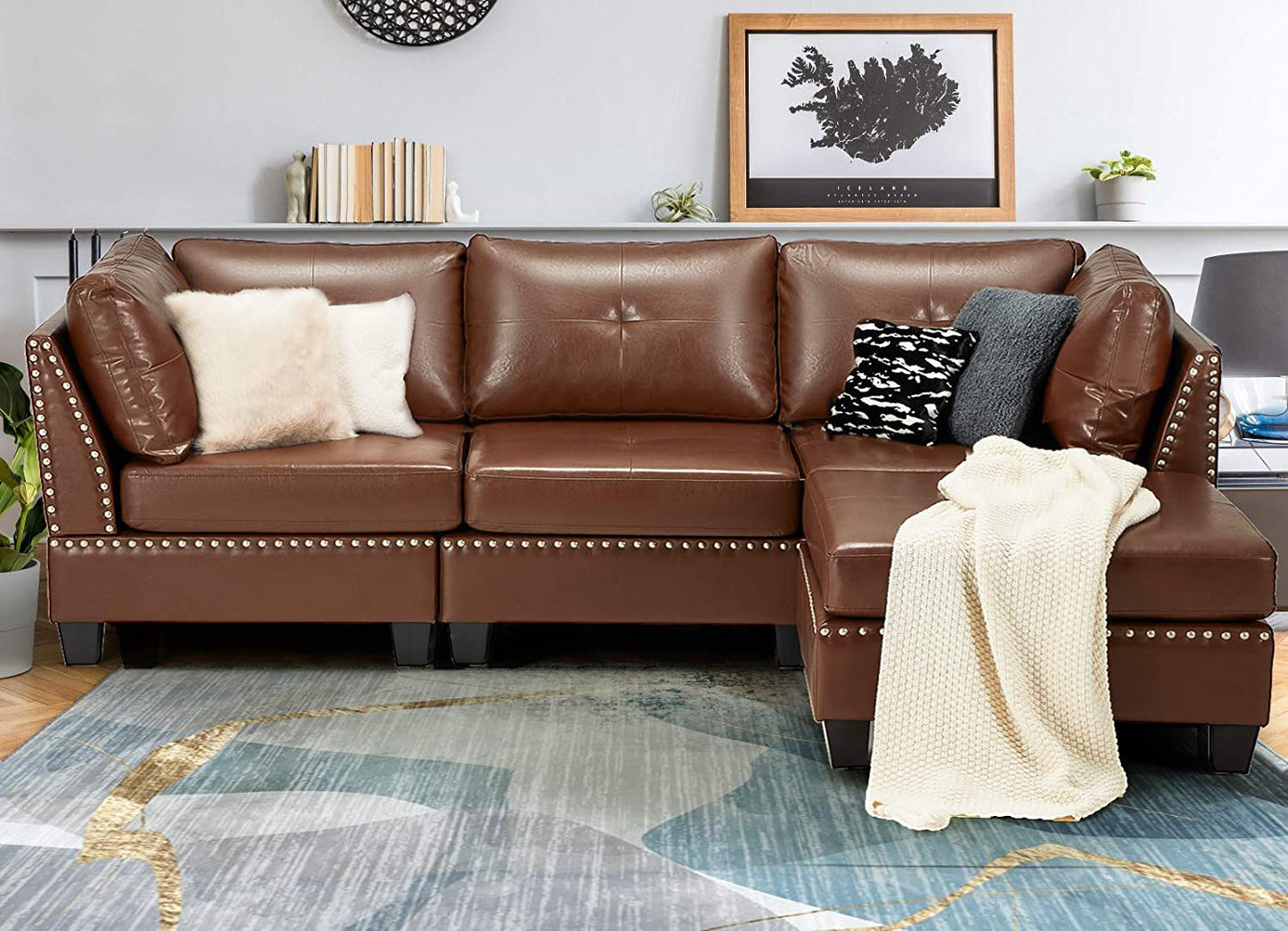 L Shape Sofa Set: L-Shaped Couch with Reversible Chaise