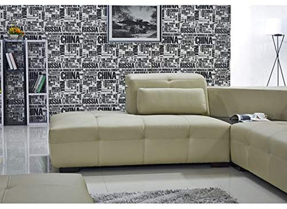 L Shape Sofa Set:- Lounge Leatherette Sofa Set, Standard Size (Cream)