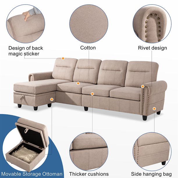 L Shape Sofa Set : Round Arms Modular 4 Seater Sofa SetL Shape Sofa Set : Round Arms Modular 4 Seater Sofa Set