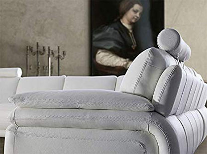 L Shape Sofa Set Sectional Leatherette Sofa Set (White)