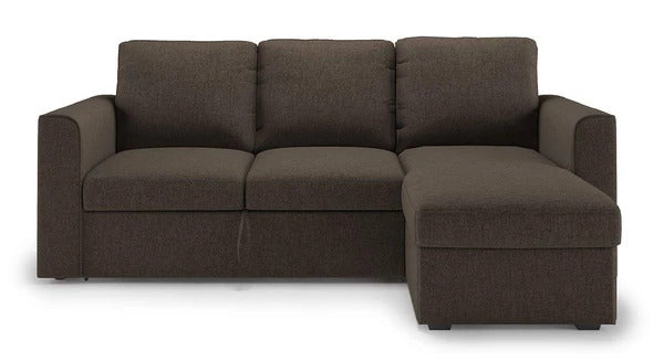 L Shape Sofa Set:- Sectional Sofa with Storage Fabric Sofa Set  (Matte Finish, Brown)