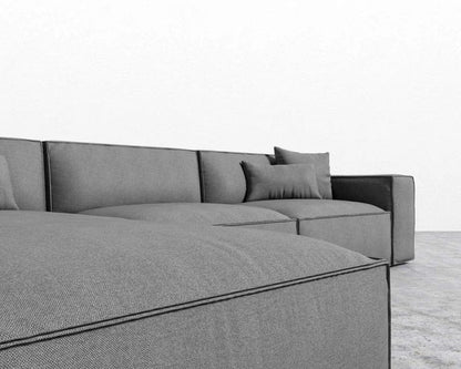 L Shape Sofa Set:- Star Sectional Fabric Sofa Set (Gray)