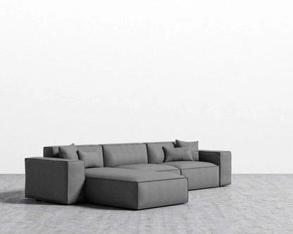L Shape Sofa Set:- Star Sectional Fabric Sofa Set (Gray)