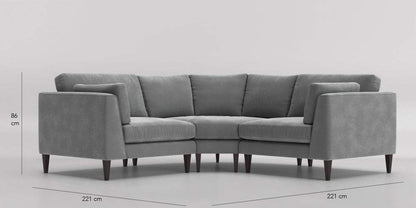 L Shape Sofa Set Ultra Corner Fabric Sofa Set, (Silver Grey)