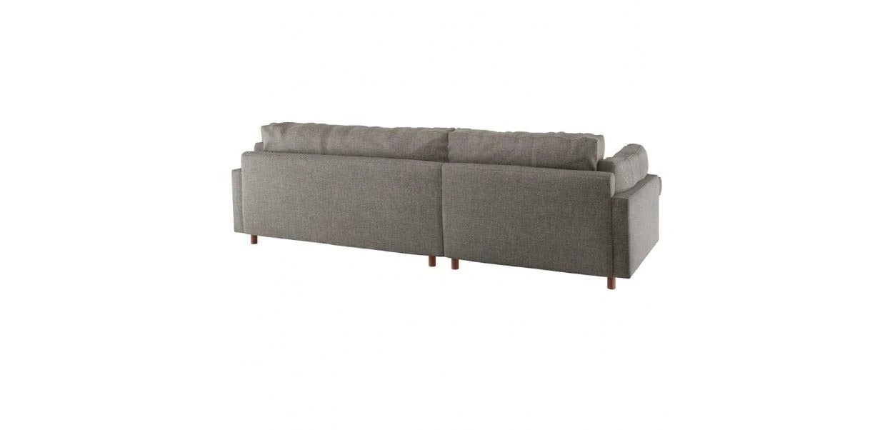 L Shape Sofa Set Ultra Left-Arm Chaise Fabric Sofa Set (Dark Gray)