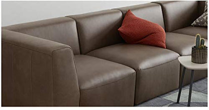 4 Seater Sofa Set:- Modular Leatherette Sofa Set (Columbus Brown)