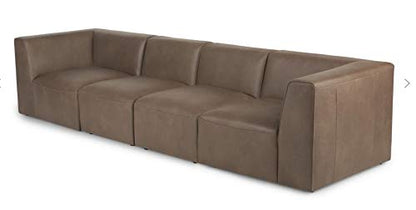 4 Seater Sofa Set:- Modular Leatherette Sofa Set (Columbus Brown)