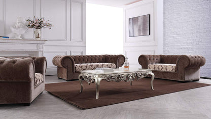 6 Seater Sofa Set:-  Alden Transitional (3+2+1) Hardwood Fabric Sofa Set (Standard Size, Brown)