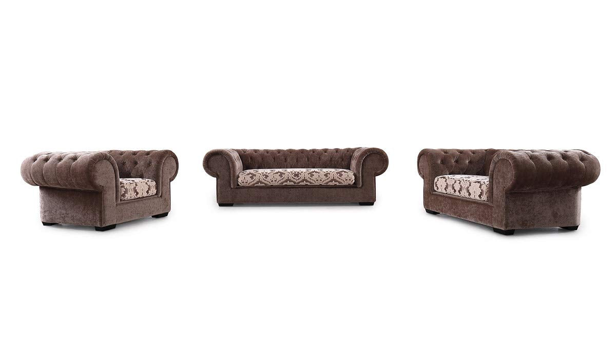 6 Seater Sofa Set:-  Alden Transitional (3+2+1) Hardwood Fabric Sofa Set (Standard Size, Brown)