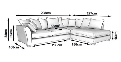 L Shape  Sofa Set:- Largein Fabric Sofa Set  (Cream)