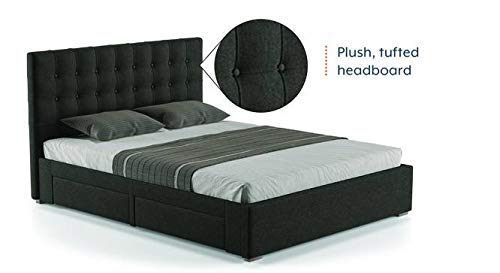Lillyput Interio Lans King Size Charcoal Grey Upholstered Storage Bed